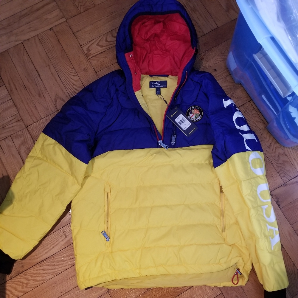 POLO RALPH LAUREN USA COOKIE HALF ZIP PUFFER